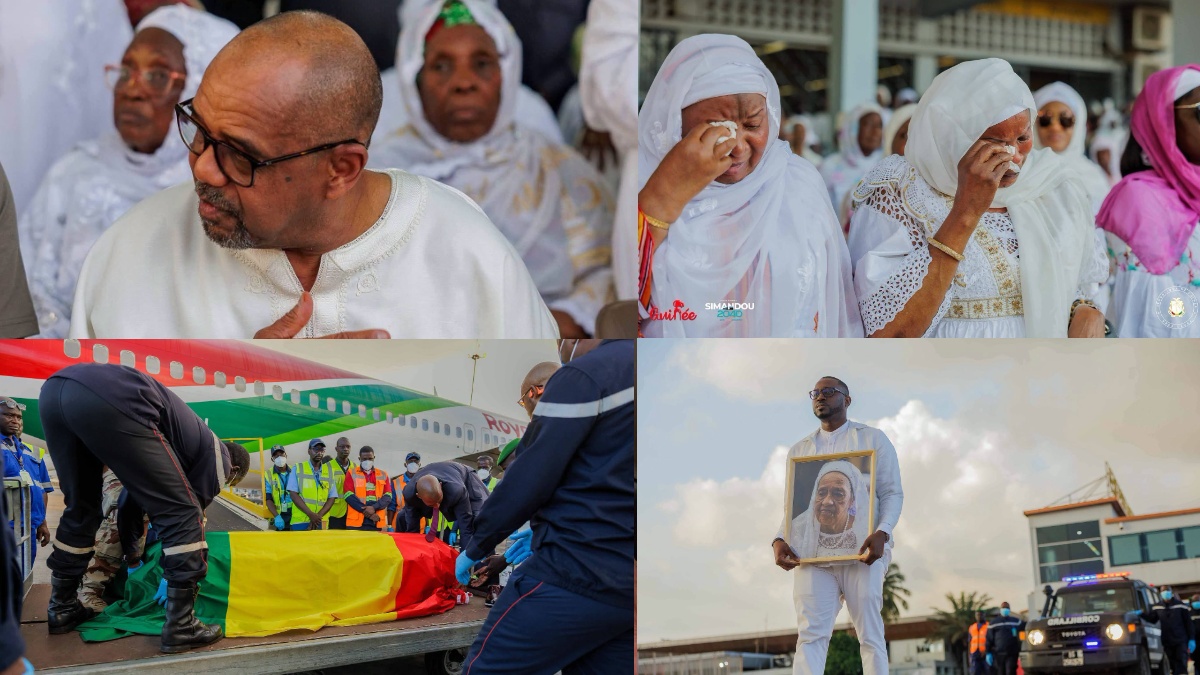 Larmes et recueillement : la dépouille d'Hadja Andrée Touré de retour en Guinée